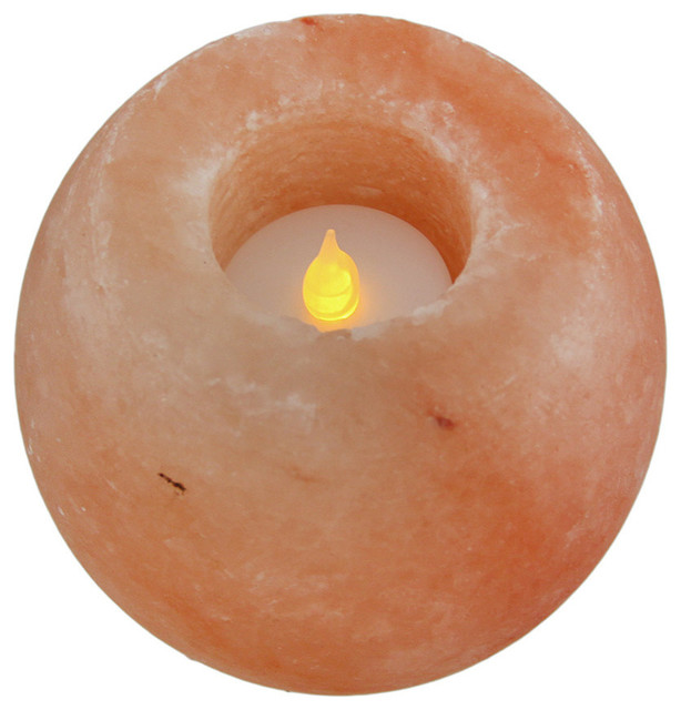 Himalayan Salt Crystal Tealight/Votive Candle Holder Sphere, 4