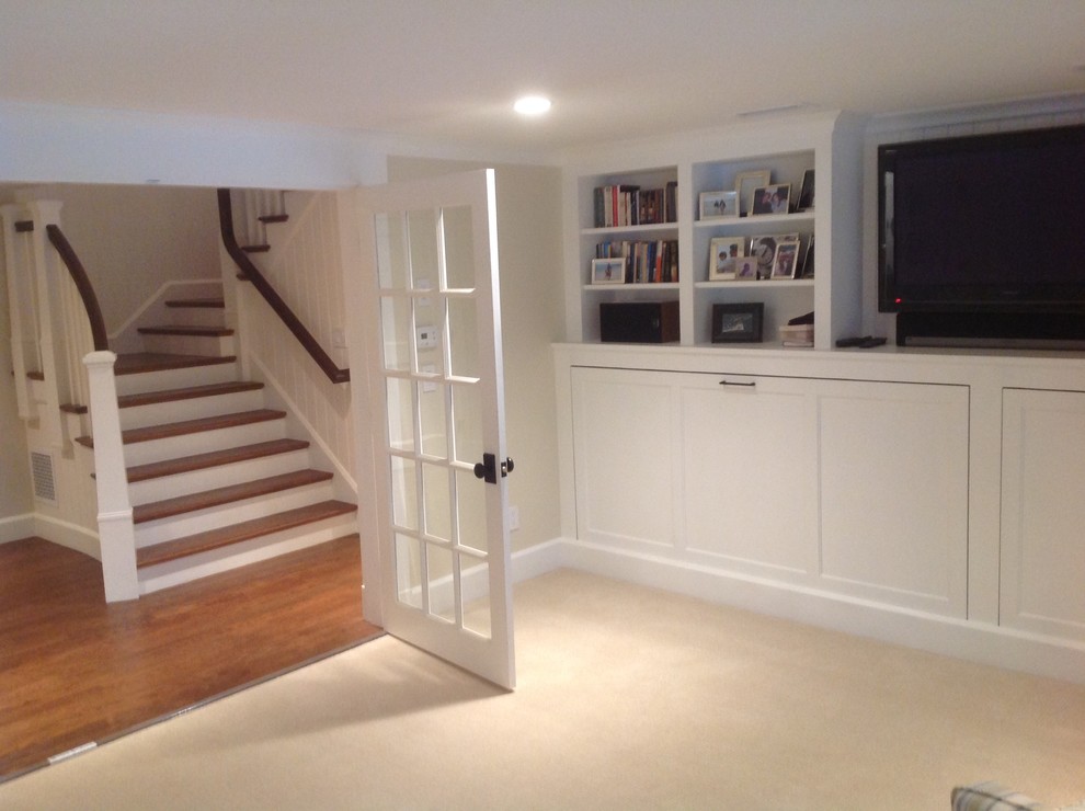 Basement - transitional basement idea in Boston