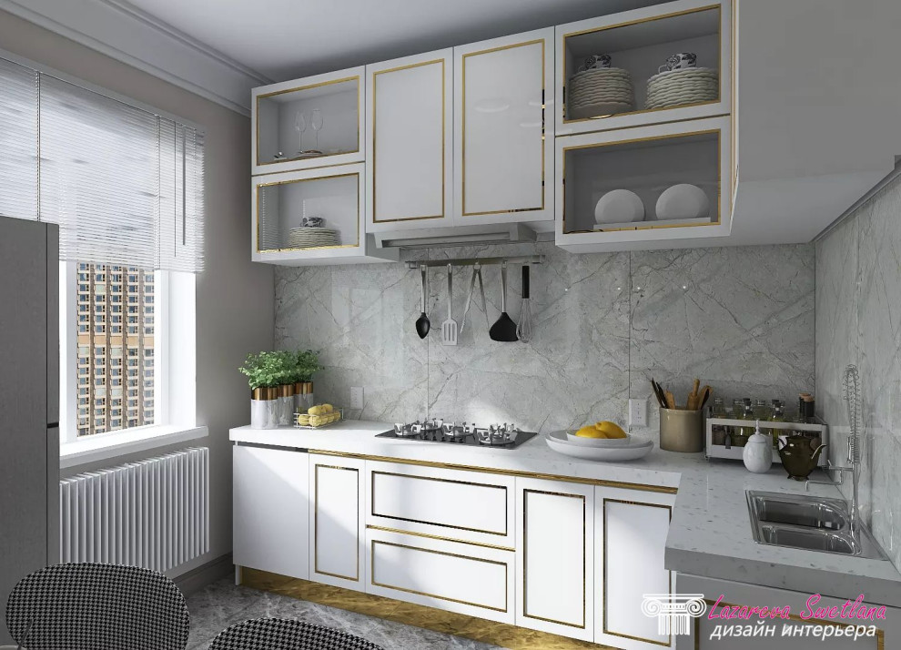 Визуализация дизайна  интерьера квартиры-студии