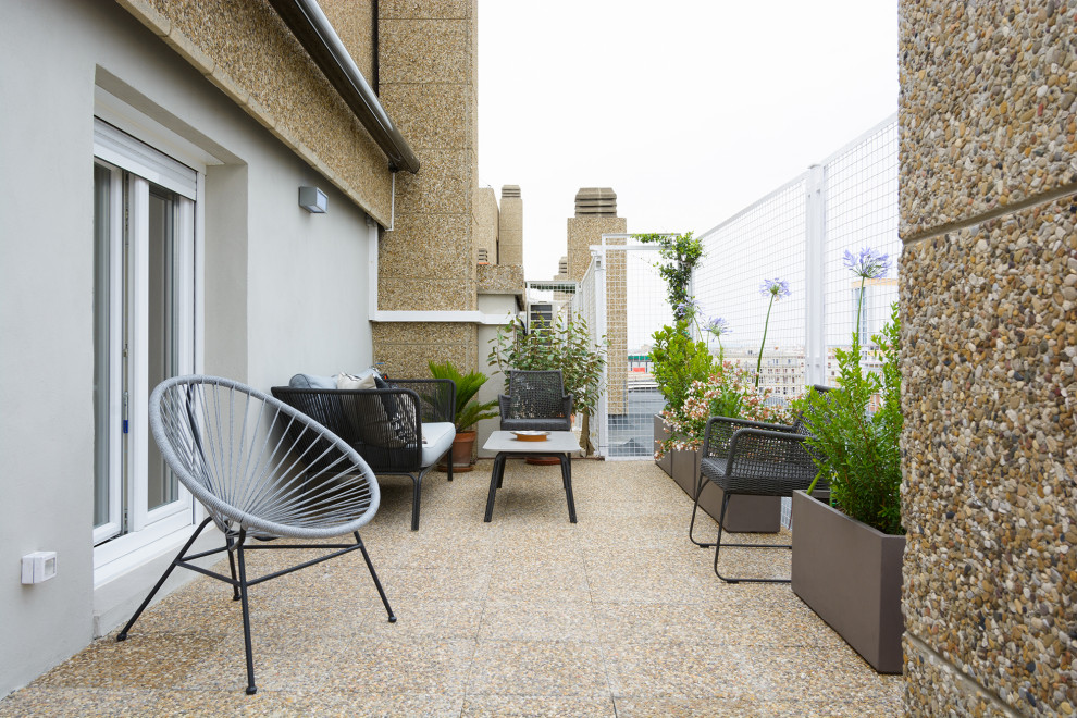 Diseño de terraza contemporánea grande en azotea