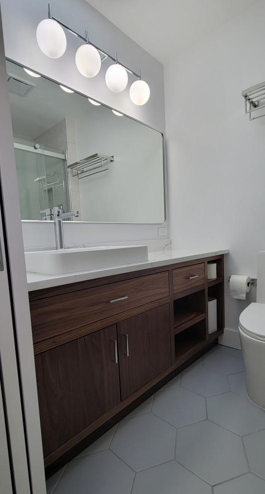 custom walnut vanity