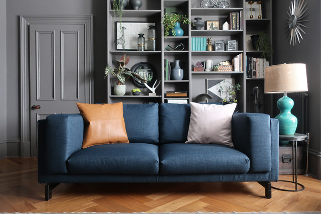 Custom Ikea Nockeby Loveseat Sofa Covers In Kino Denim Fabric