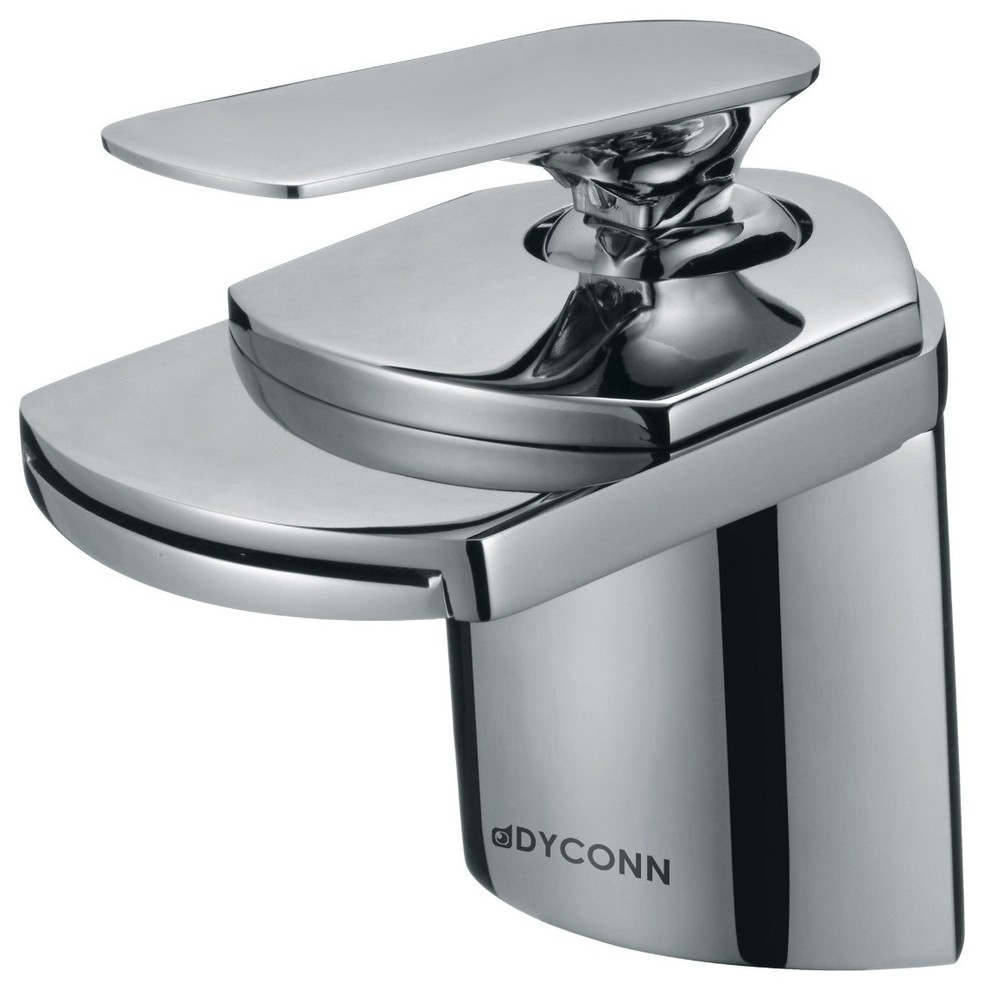 Dyconn Crystal 4" Chrome Finish Waterfall Bathroom Sink Faucet