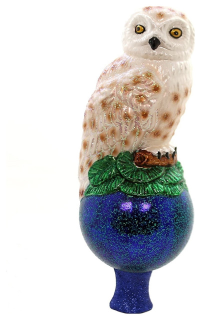 Old World Christmas Glass Blown Owl Tree Top Ornament - Traditional ...