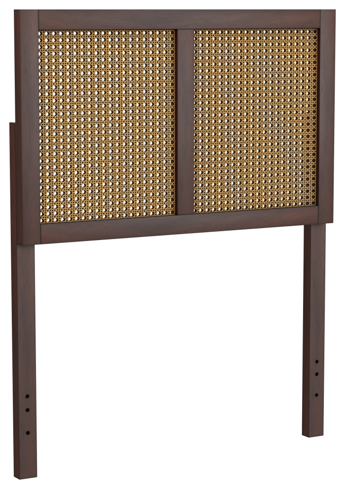 Hillsdale Serena Wood and Natural Cane Panel Twin Size Headboard, Twin