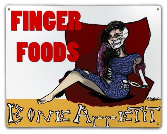 Finger Foods Classic Metal Sign Eclectic Metal Wall Art by Legend
