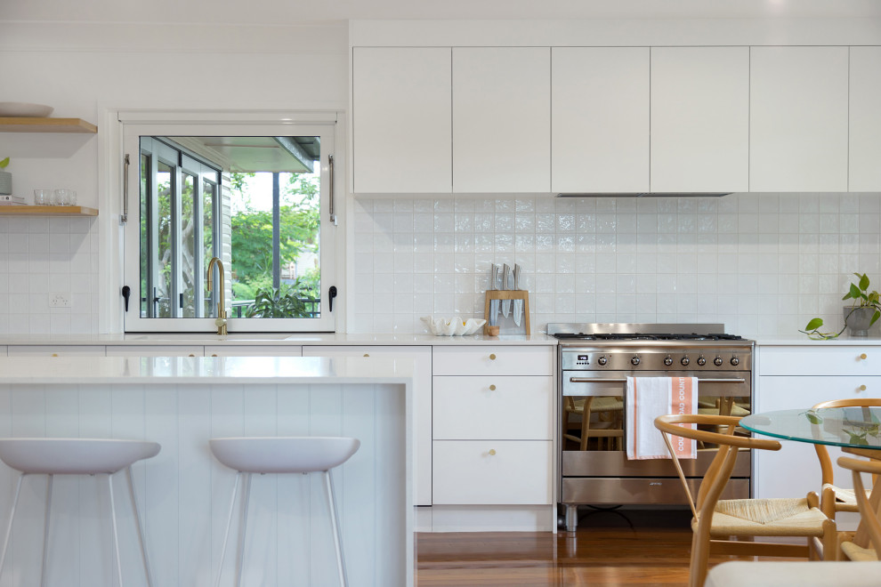 Design ideas for a scandinavian kitchen in Brisbane.