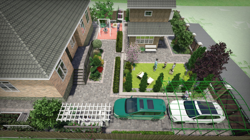 Ландшафтный проект с террасированием участка