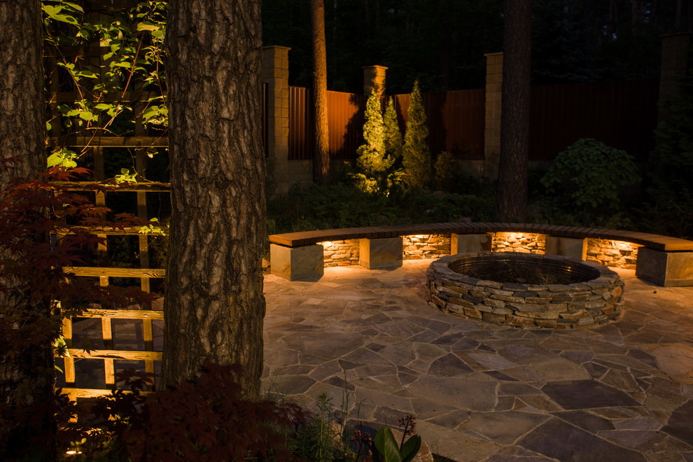 Подсветка перголы и очага