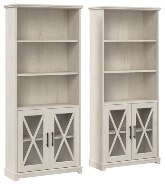 Bush Lennox 5Shelf Engineered Wood Bookcase in Linen White Oak (Set of