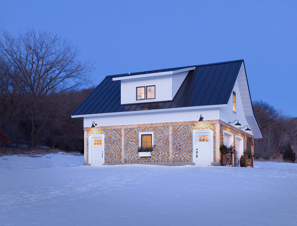 Inspiration for a farmhouse garage remodel in Minneapolis