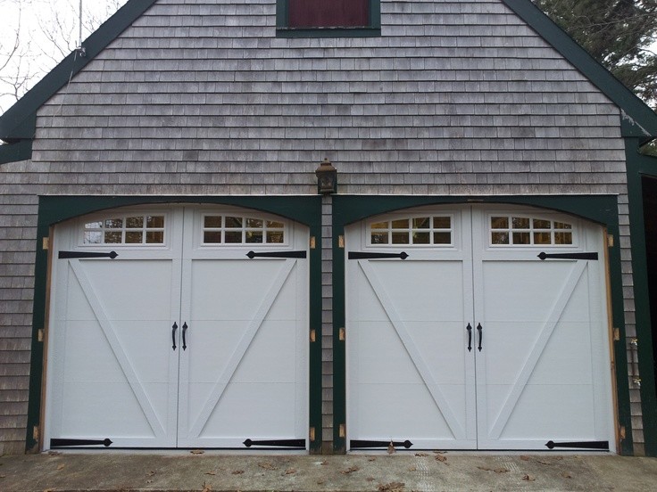 Inspiration for a detached two-car garage in Portland Maine.