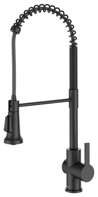 Britt Commercial Style Pull-Down Single Handle Kitchen Faucet Matte Black