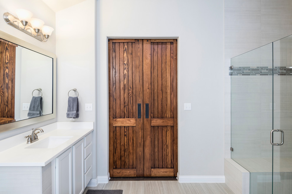 Douglas Fir Bi-Parting Master Bath Doors