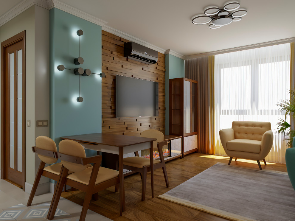 Гостиная с яркими акцентами