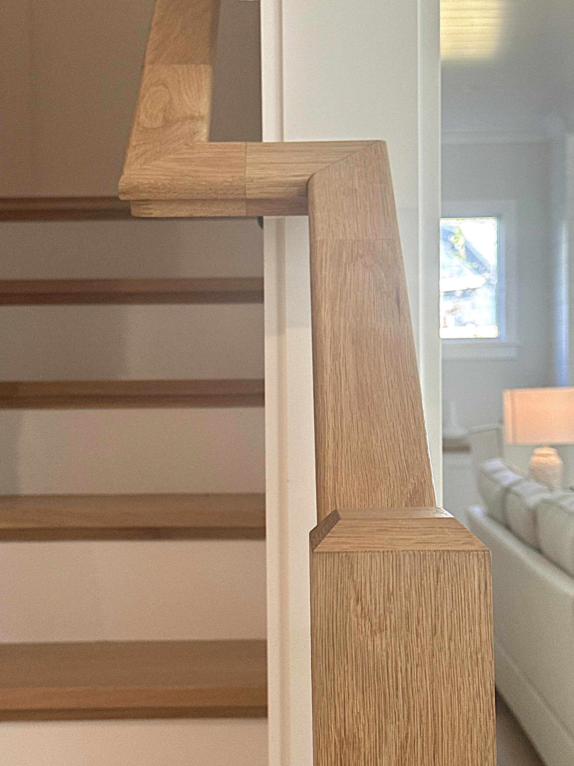 140_Modern White Oak Stair with Horizontal Bar Rail, Falls Church, VA 22043