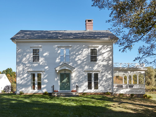 Completed facade of 1820 Connecticut farmhouse