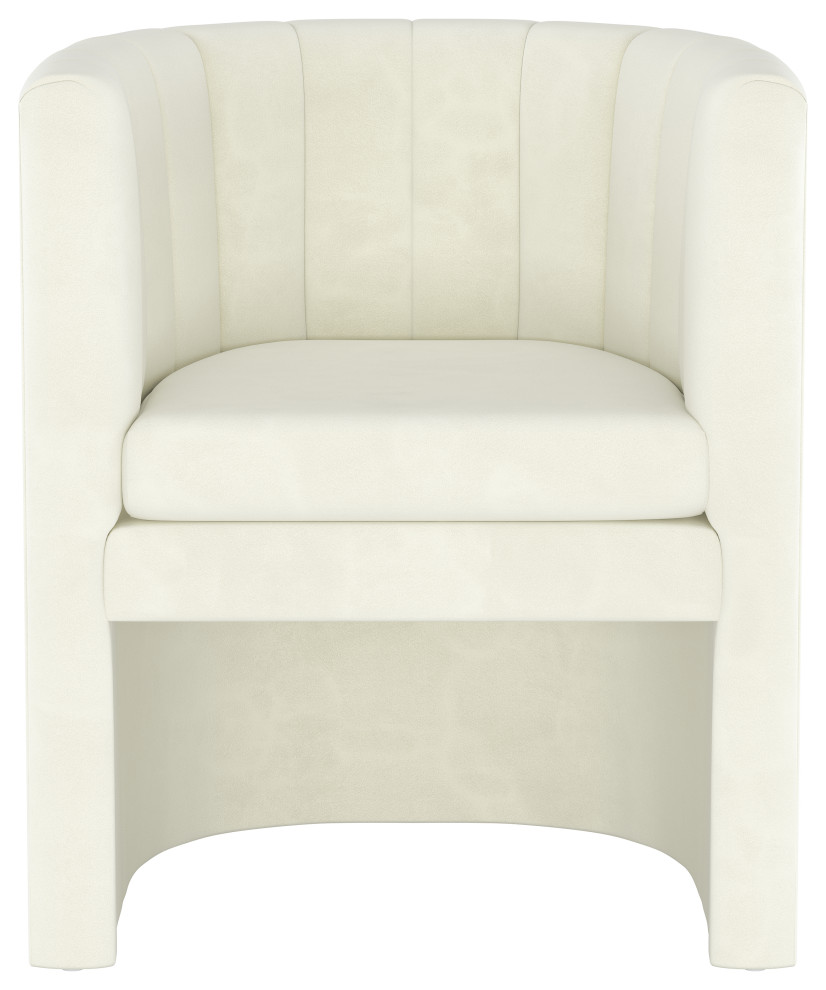 Worthy Channel Seam Tufted Tub Chair, Regal, White
