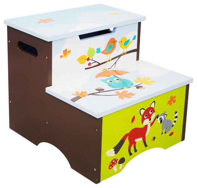 Enchanted Woodland Step Stool With Storage Contemporary Kids Enchanted Woodland Step Stool With Storage