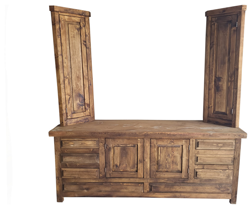 Addison Rustic Bathroom Vanity with towers, 72 X 22 X 36 Rustic Bathroom Vanities And Sink