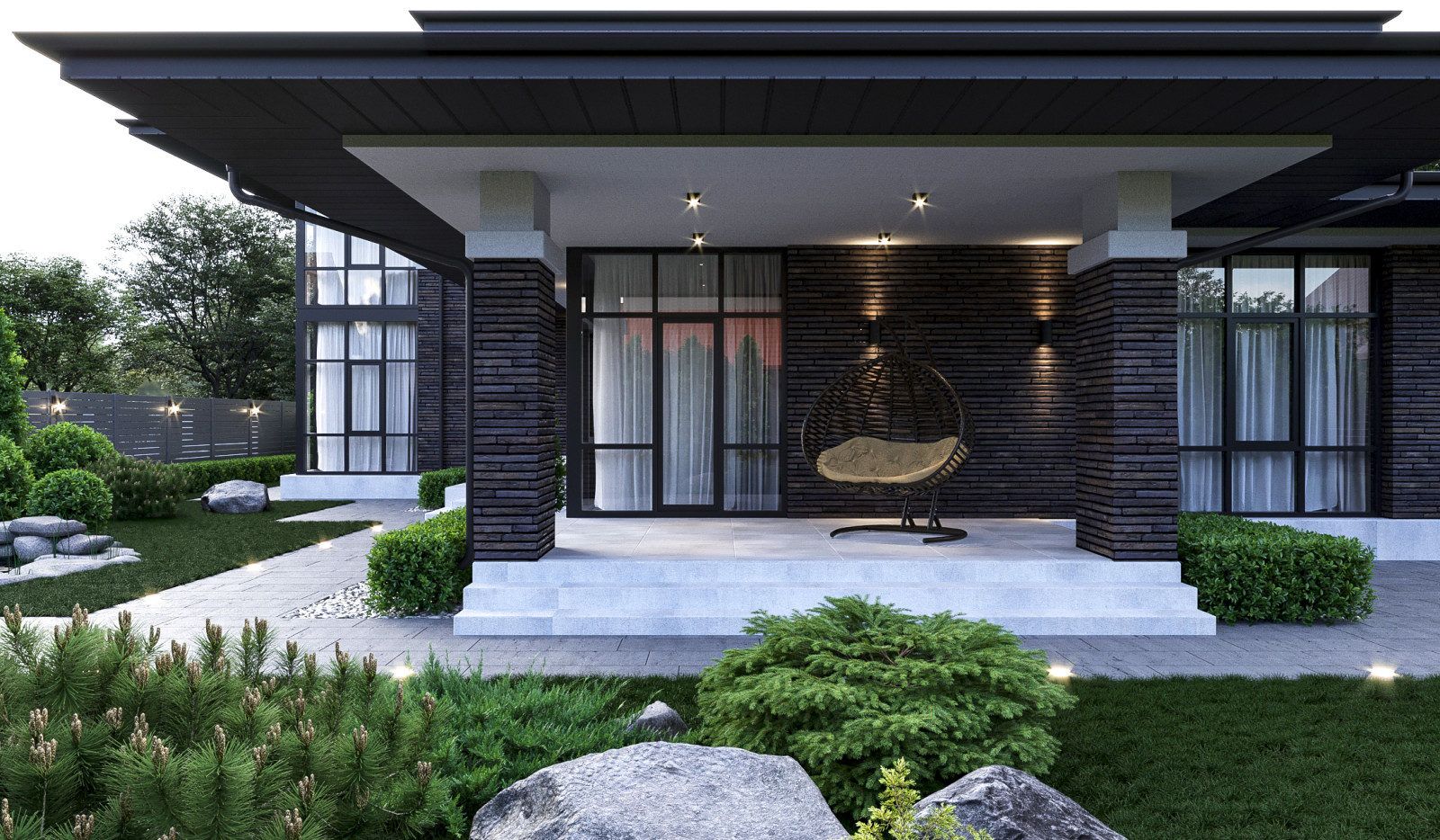 Проект дома в стиле прерий (Райта)