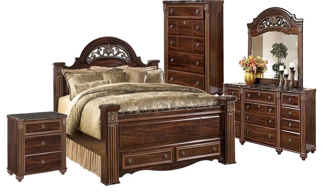 Ashley Gabriela 5 Piece Poster Bedroom Set With Storage Queen