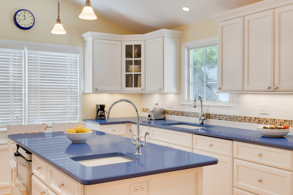 Blue Kitchen Countertops American Traditional Kitchen New