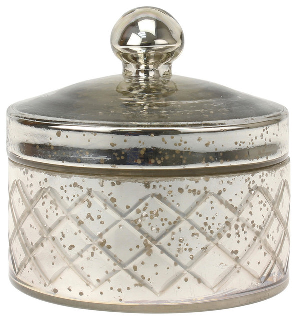 TexturedGlass Trinket Box, Antique Mercury Contemporary Jewelry