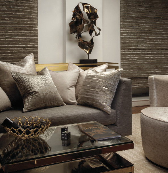 Inspiration for a modern formal open concept living room in London with grey walls and concrete floors.