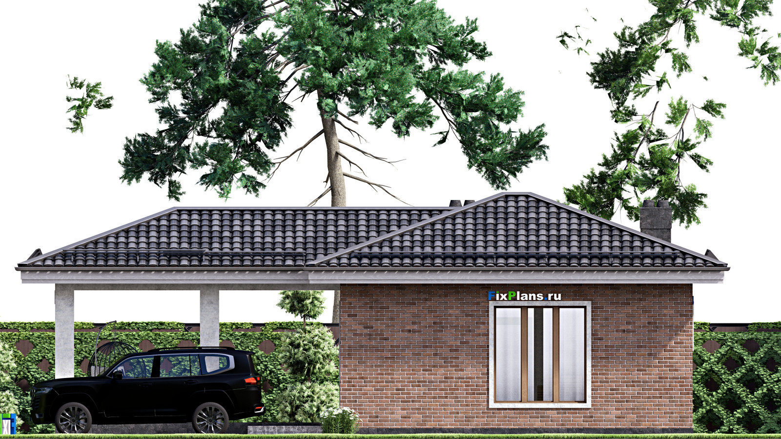 Проект одноэтажного дома 10х13м S74м2 F-15380