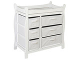 White-Set of 6 Baskets for 02410 Series Sleigh Changing Table