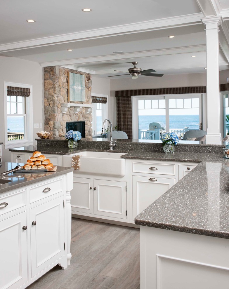 This is an example of a large coastal kitchen in Boston.