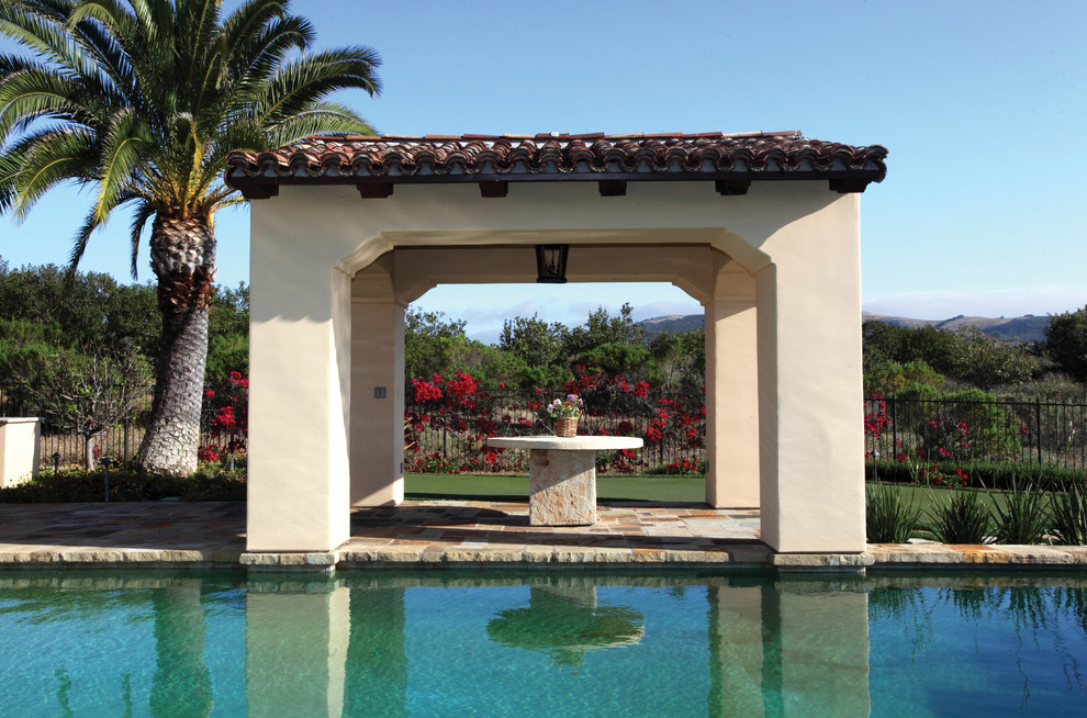 Inspiration for a mediterranean pool remodel in Orange County