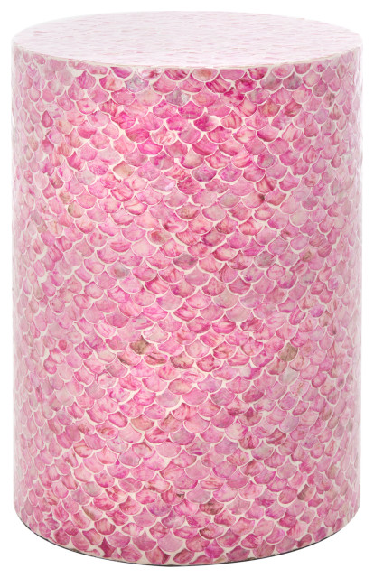 Safavieh Emberlyn Round Accent Table, Dark Pink, #N/A - Beach Style ...