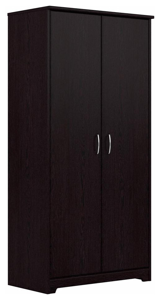 Bush Furniture Cabot Tall Storage With Doors, Espresso Oak