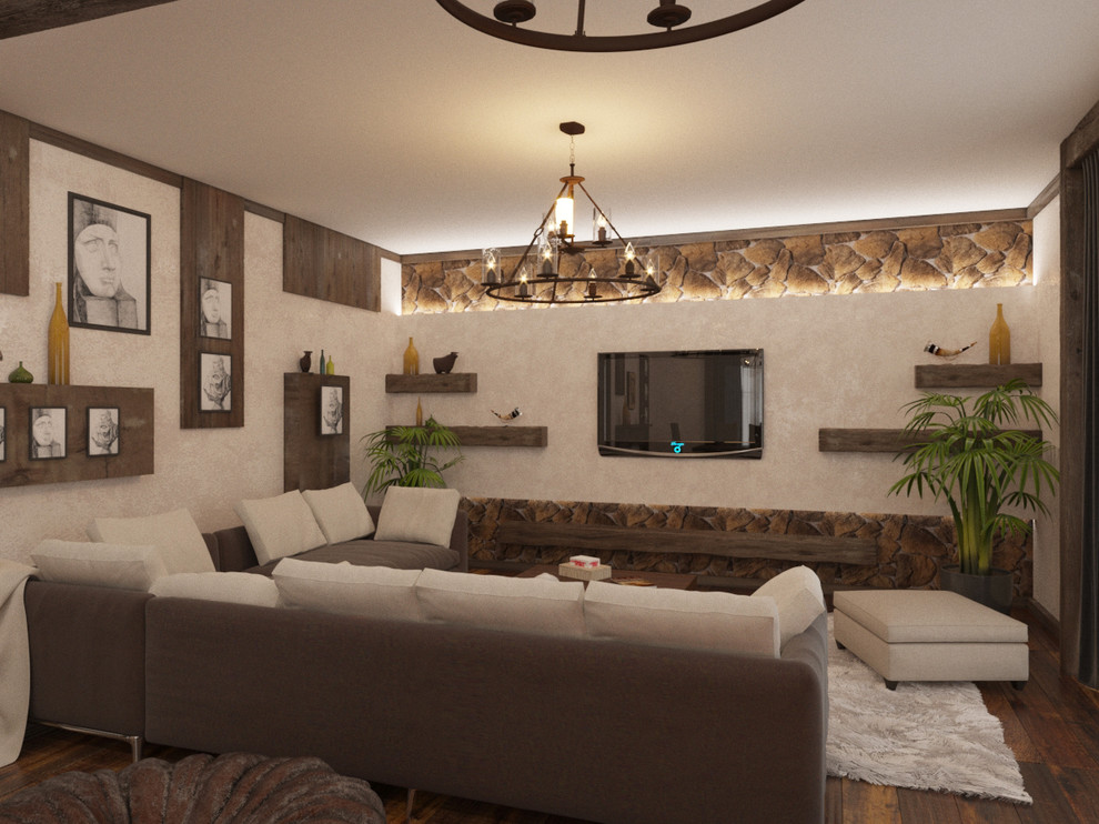 Дизайн-проект частного дома .Зал 40 кв.м.