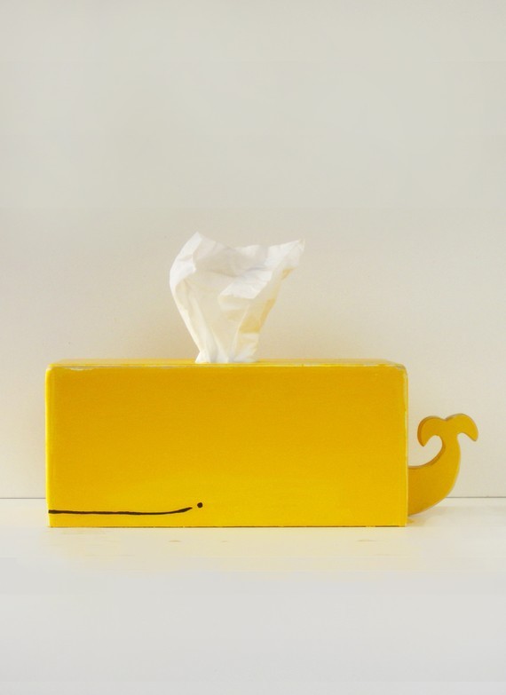 Whale Tissue Holder, Yellow by Sparkly Pony