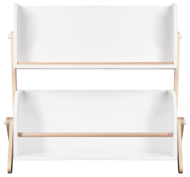 Babyletto Tally 2 Shelf Bookcase in White and Washed Natural