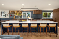 Blue-and-Walnut Kitchen Designed for Entertaining
