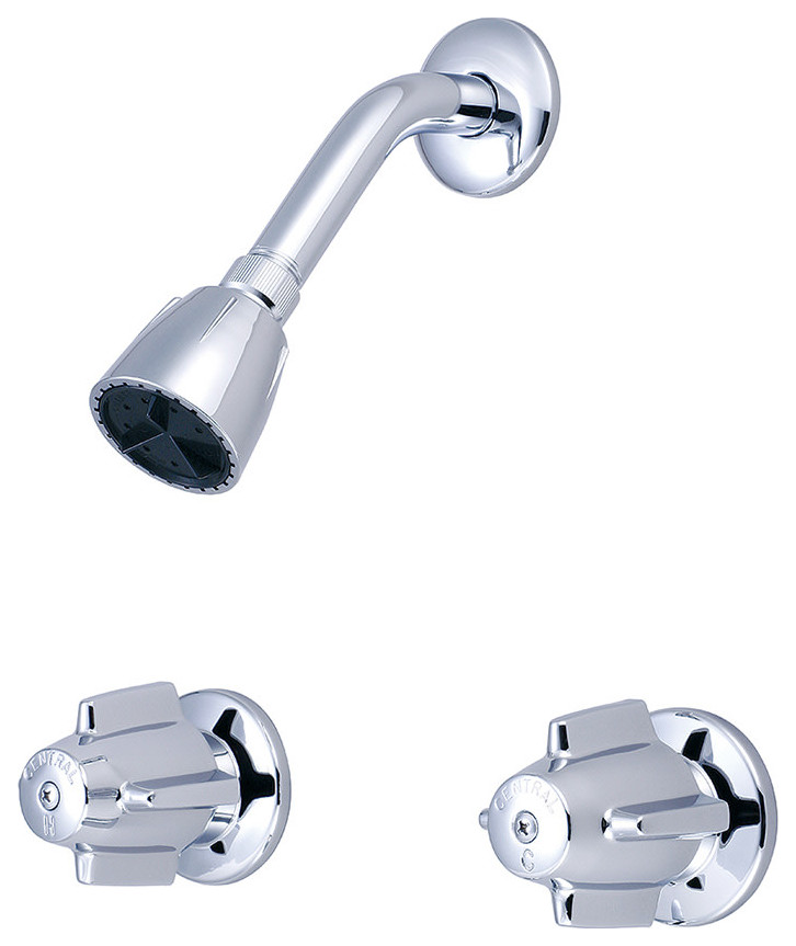 Central Brass 0826 Double Handle Shower System - Polished Chrome