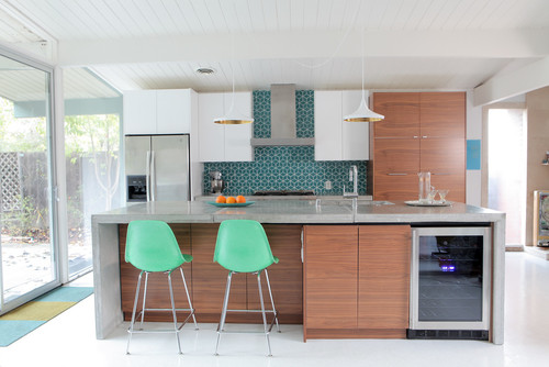Kitchen Layout Ideas Mid Century Modern, Mid Century Modern Tile Countertops