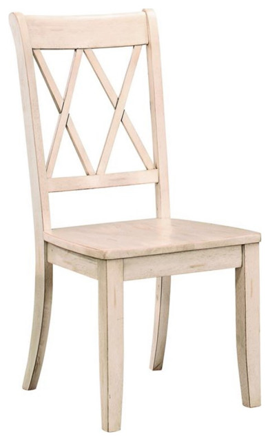 Lexicon Janina Contemporary Wood Dining Room Side Chair in White (Set of 2)