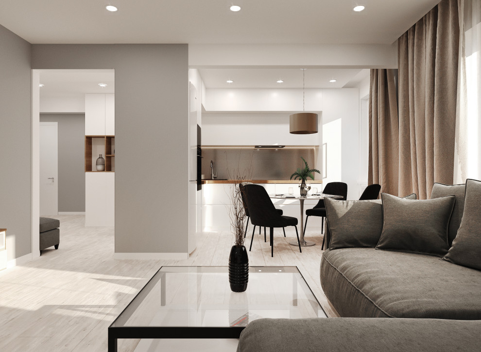 квартира для молодой пары - кухня-гостиная