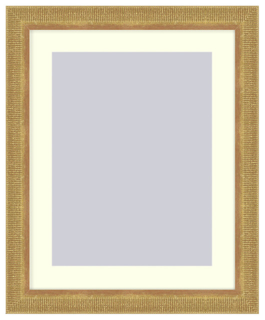 Wall Picture Frame Gold Ribbed With A White Acid Free Matte