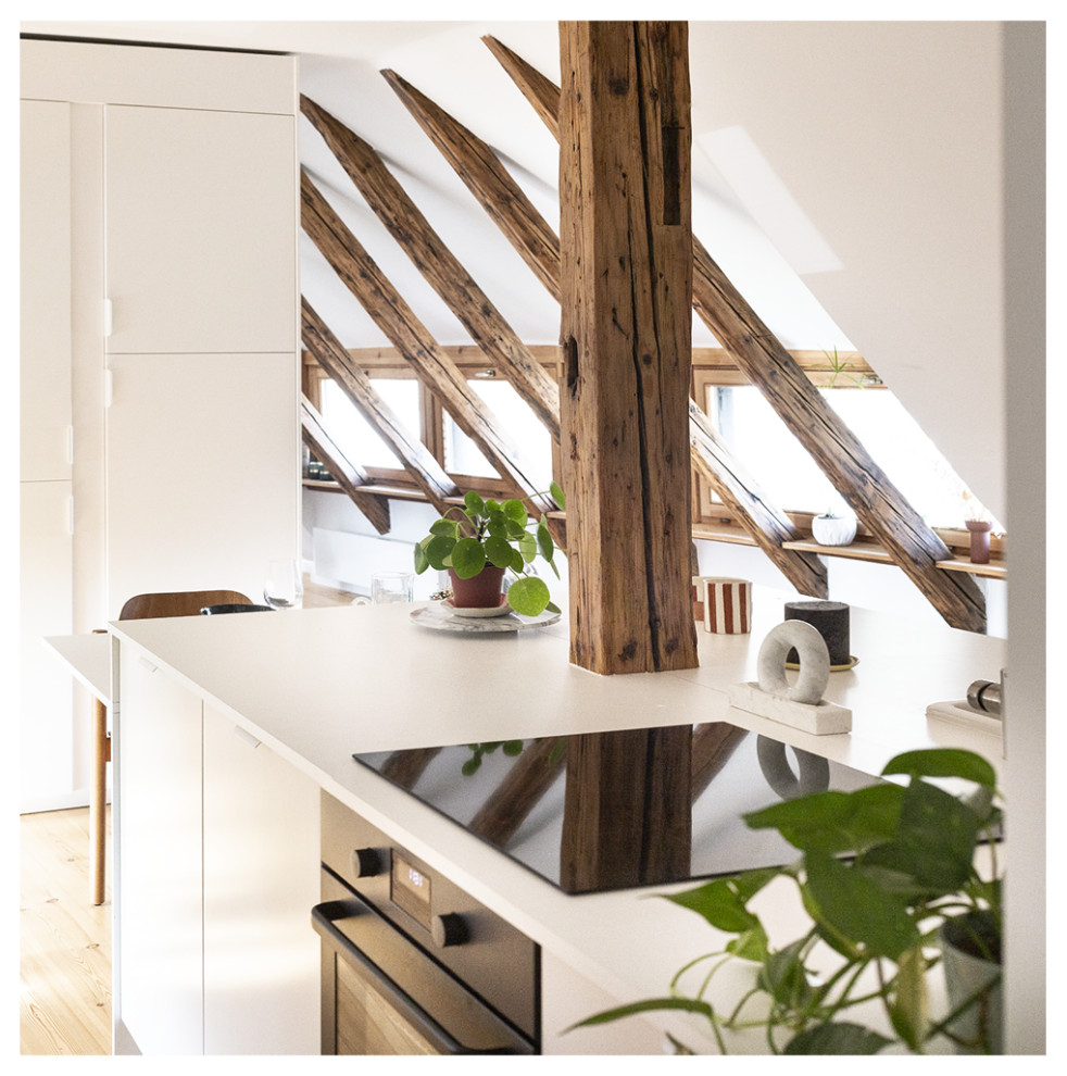 Свежая идея для дизайна: маленькая кухня в современном стиле для на участке и в саду - отличное фото интерьера