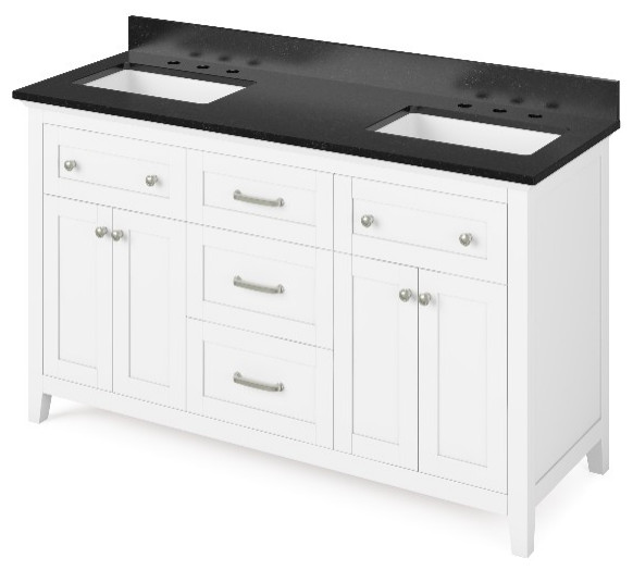 Jeffrey Alexander Chatham Traditional White 60" Double Sink Vanity
