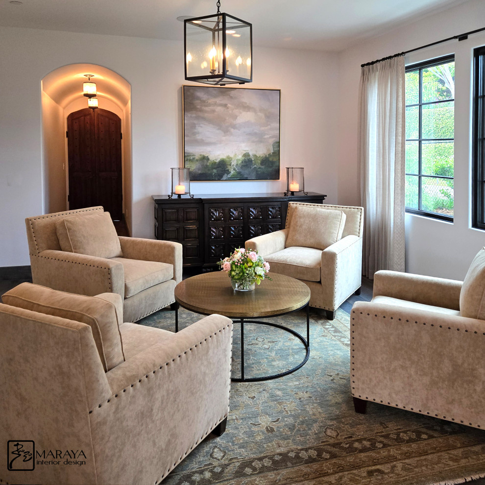 Spanish Style Home, Simply - Mediterranean - Living Room - Los Angeles ...