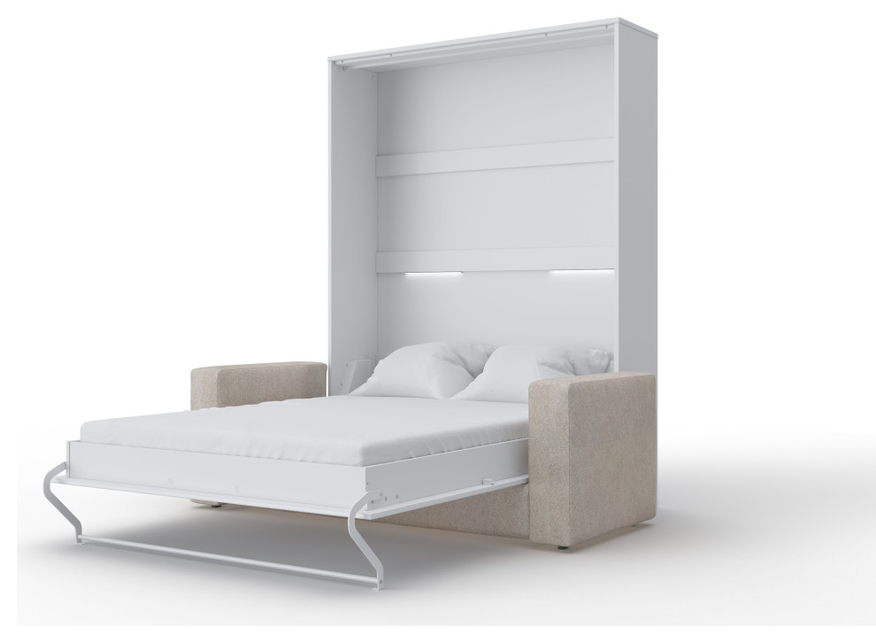 Contempo Vertical Wall Bed with a Sofa, 55.1x78.7 inch Transitional