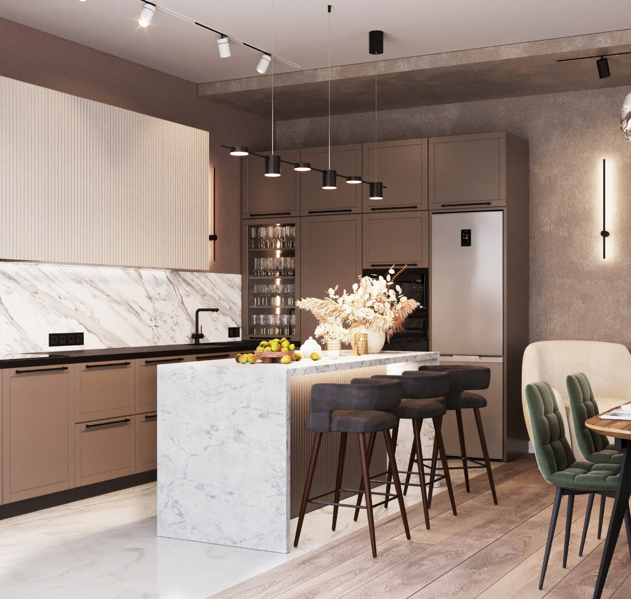 Дизайн кухни-гостиной