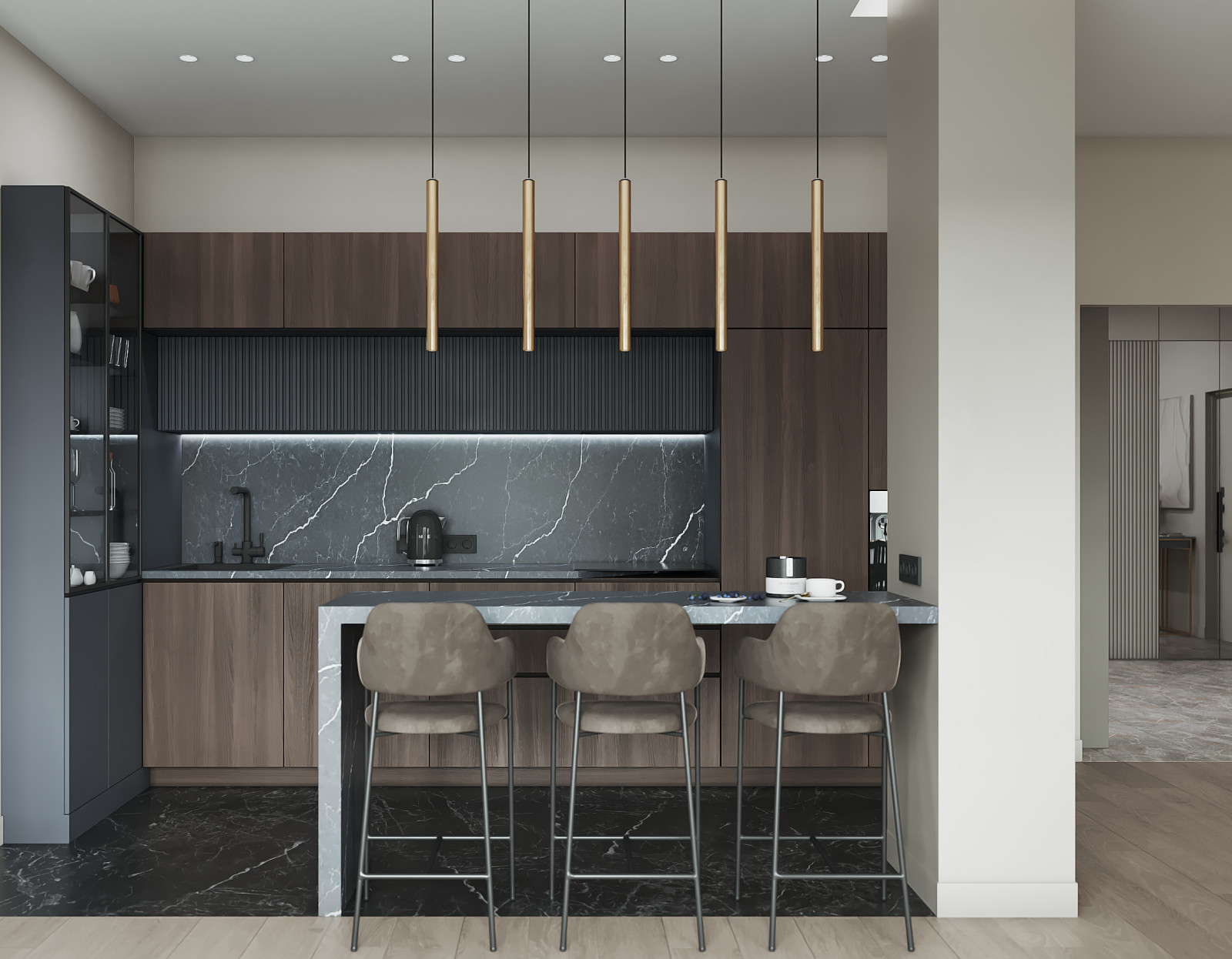 Дизайн-проект 3-комнатной картиры ЖК "Дом на Грота", 102 кв.м, Спб